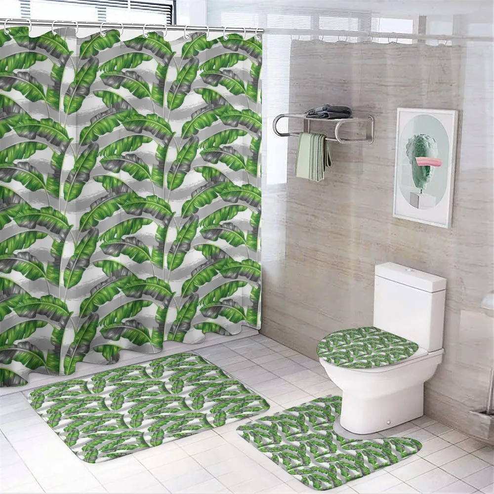 Banana Leaves Design — 4-Piece Bathroom Set preview