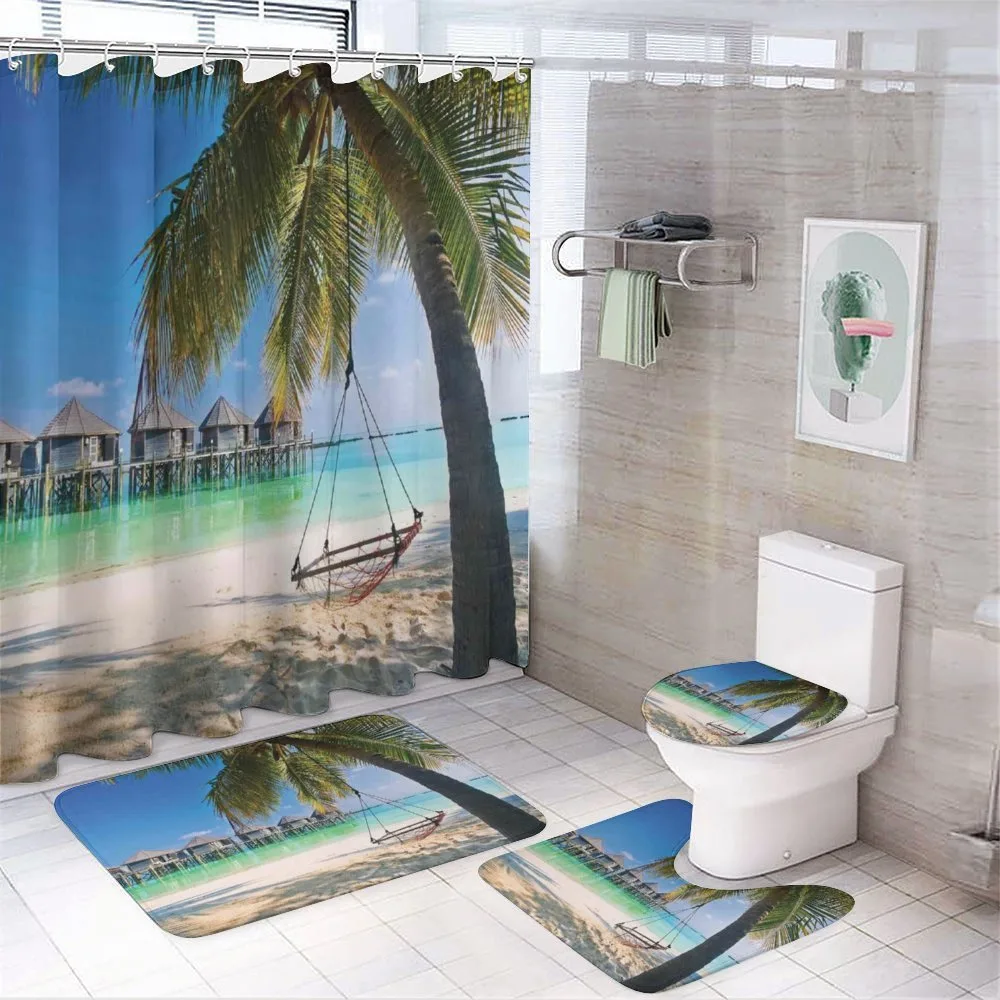 Caribbean Tropical Coast — 4-Piece Bathroom Set preview