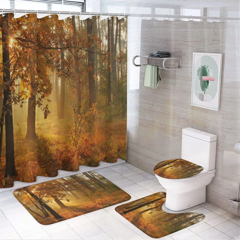 Misty Autumnal Forest — 4-Piece Bathroom Set preview