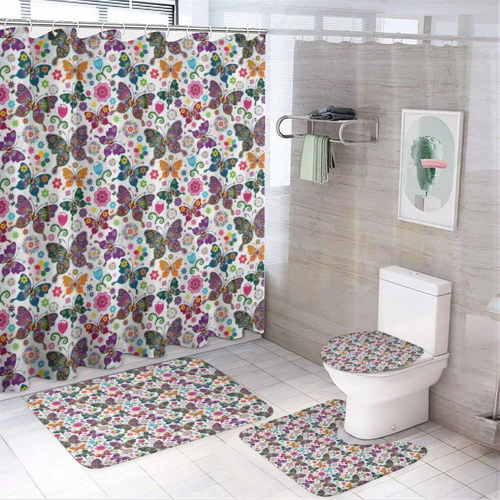Retro Style Ornaments 4-Piece Bathroom Set product video