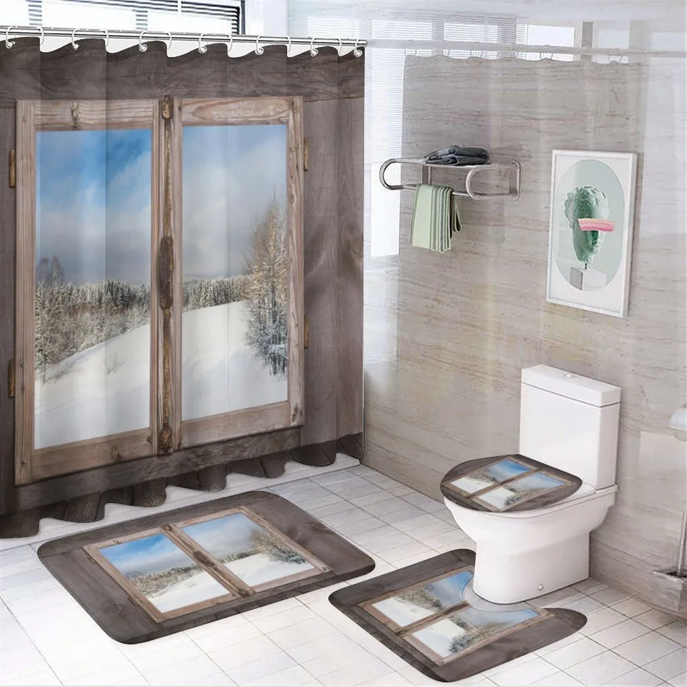 Winter Season Scene — 4-Piece Bathroom Set preview