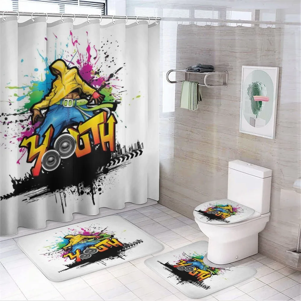 Young Man Hip Hop Culture — 4-Piece Bathroom Set preview