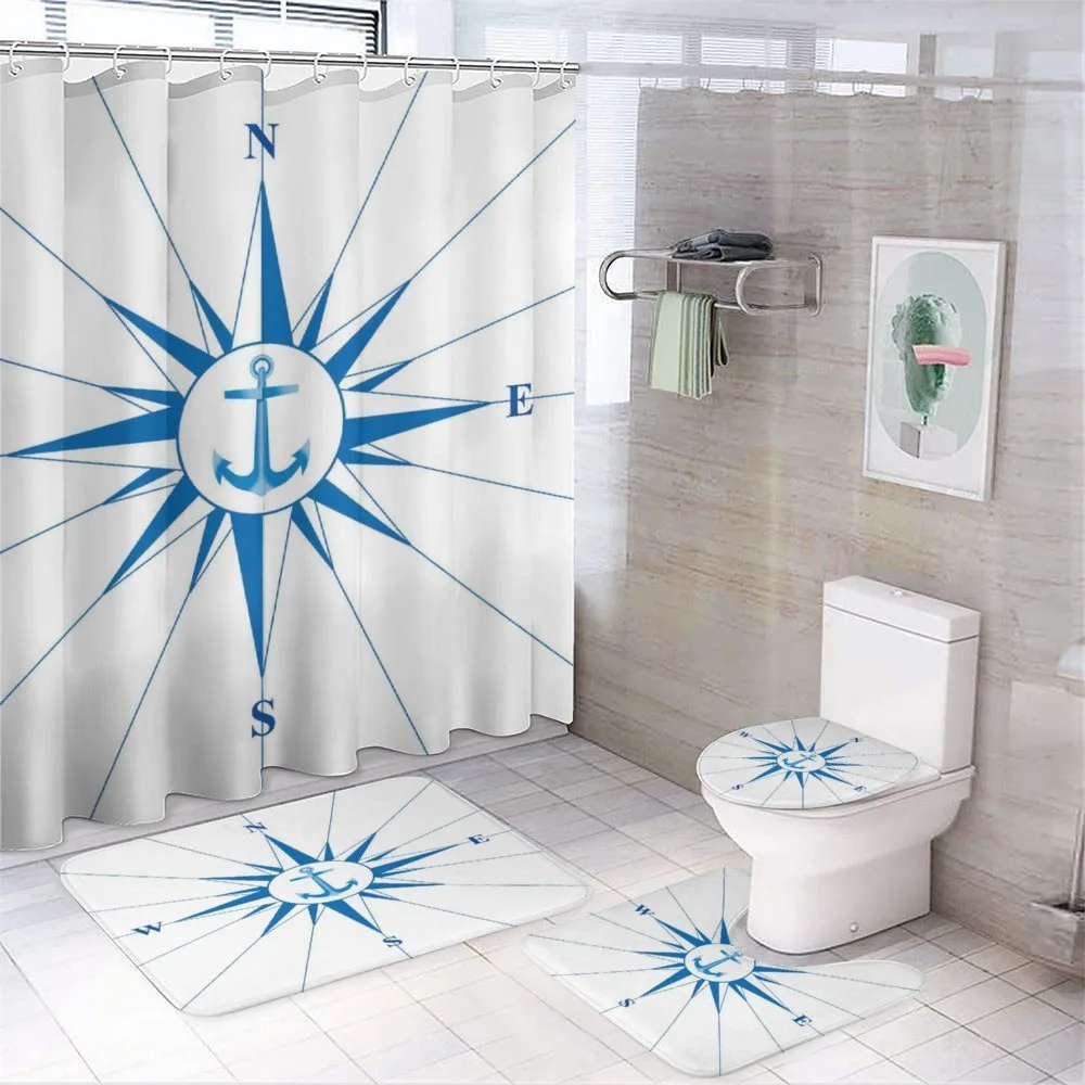 Blue Windrose Anchor — 4-Piece Bathroom Set preview