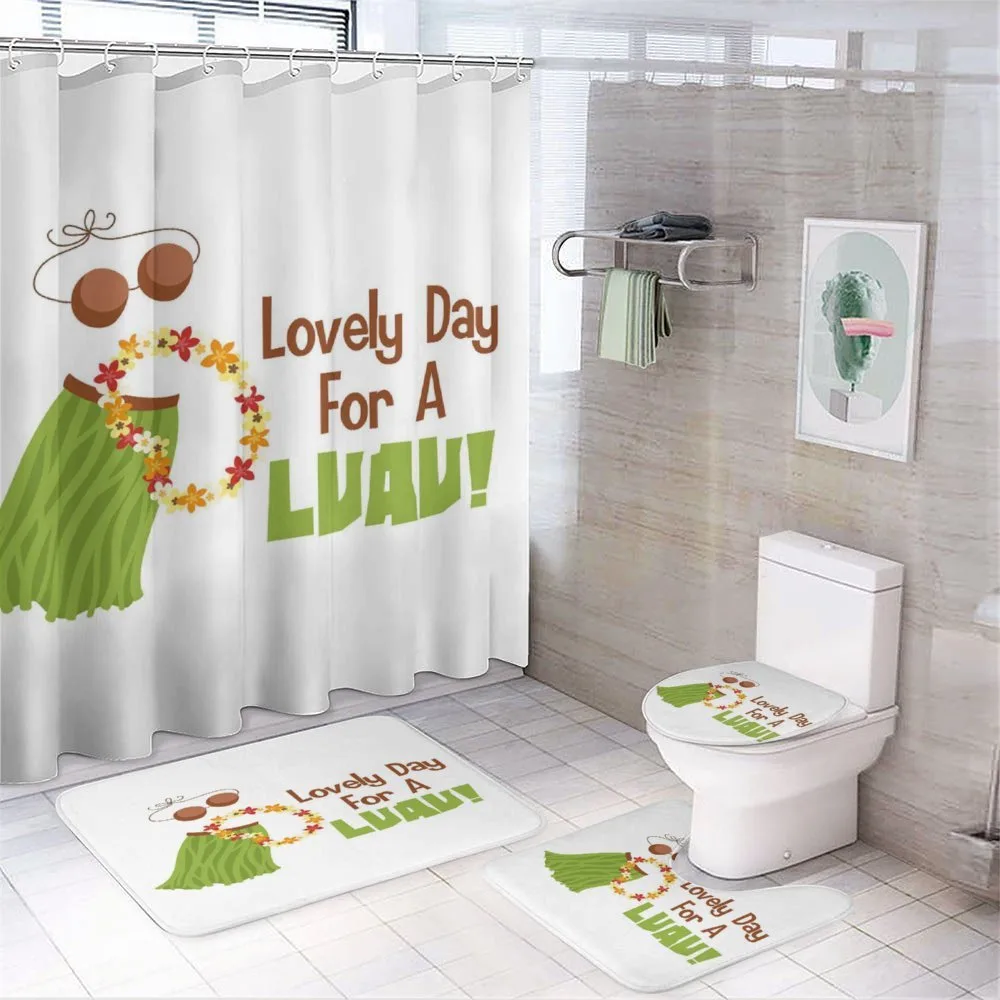 Day for a Luau Wording Ethnic — 4-Piece Bathroom Set preview