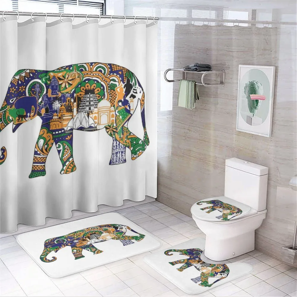 Elephant Asian Symbol — 4-Piece Bathroom Set preview