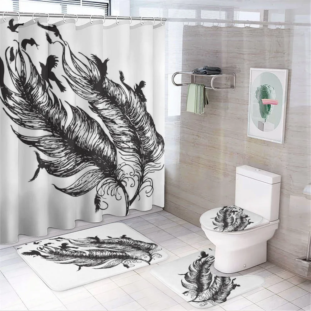 Flying Bird Silhouettes — 4-Piece Bathroom Set preview
