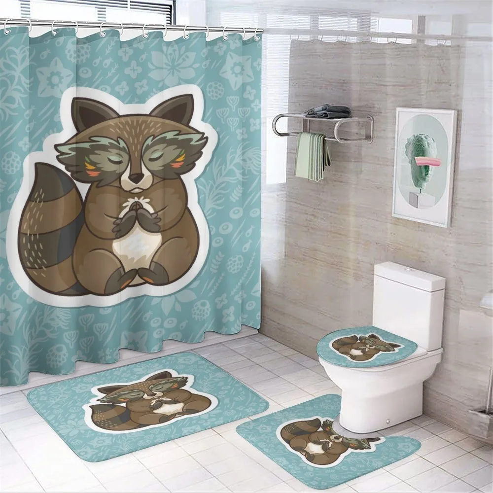 Raccoon on Meadow — 4-Piece Bathroom Set preview