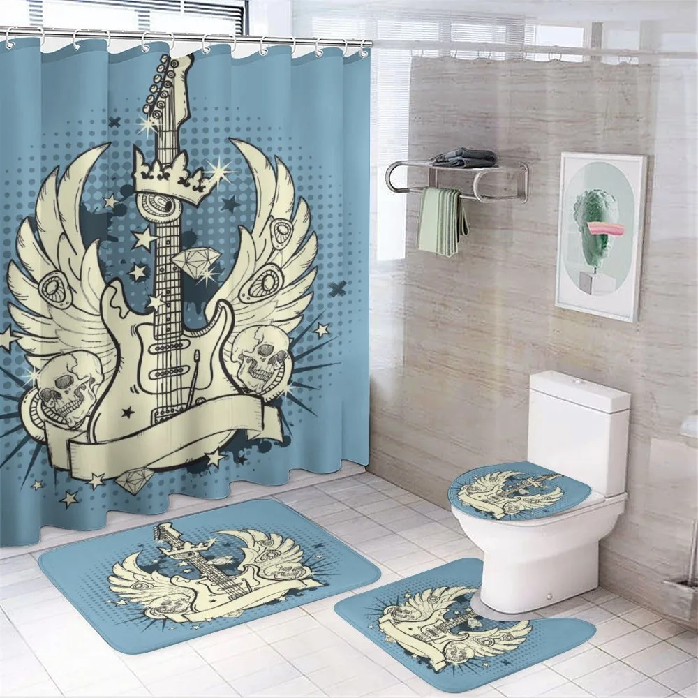 Rock 'n' Roll Retro Grunge — 4-Piece Bathroom Set preview