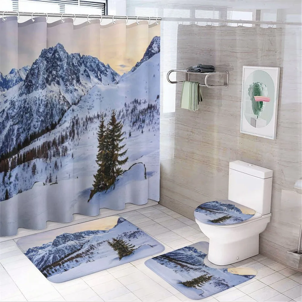 Snowy Mountain Winter — 4-Piece Bathroom Set preview