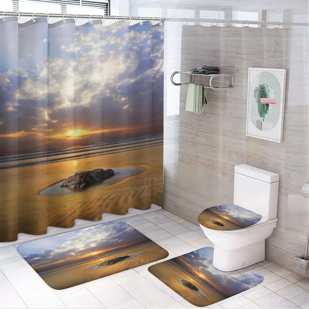 Sunbeams Cloudy Sky Sea — 4-Piece Bathroom Set preview