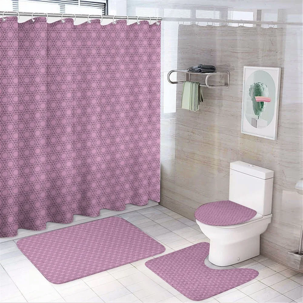 Triangle and Hexagons Art — 4-Piece Bathroom Set preview