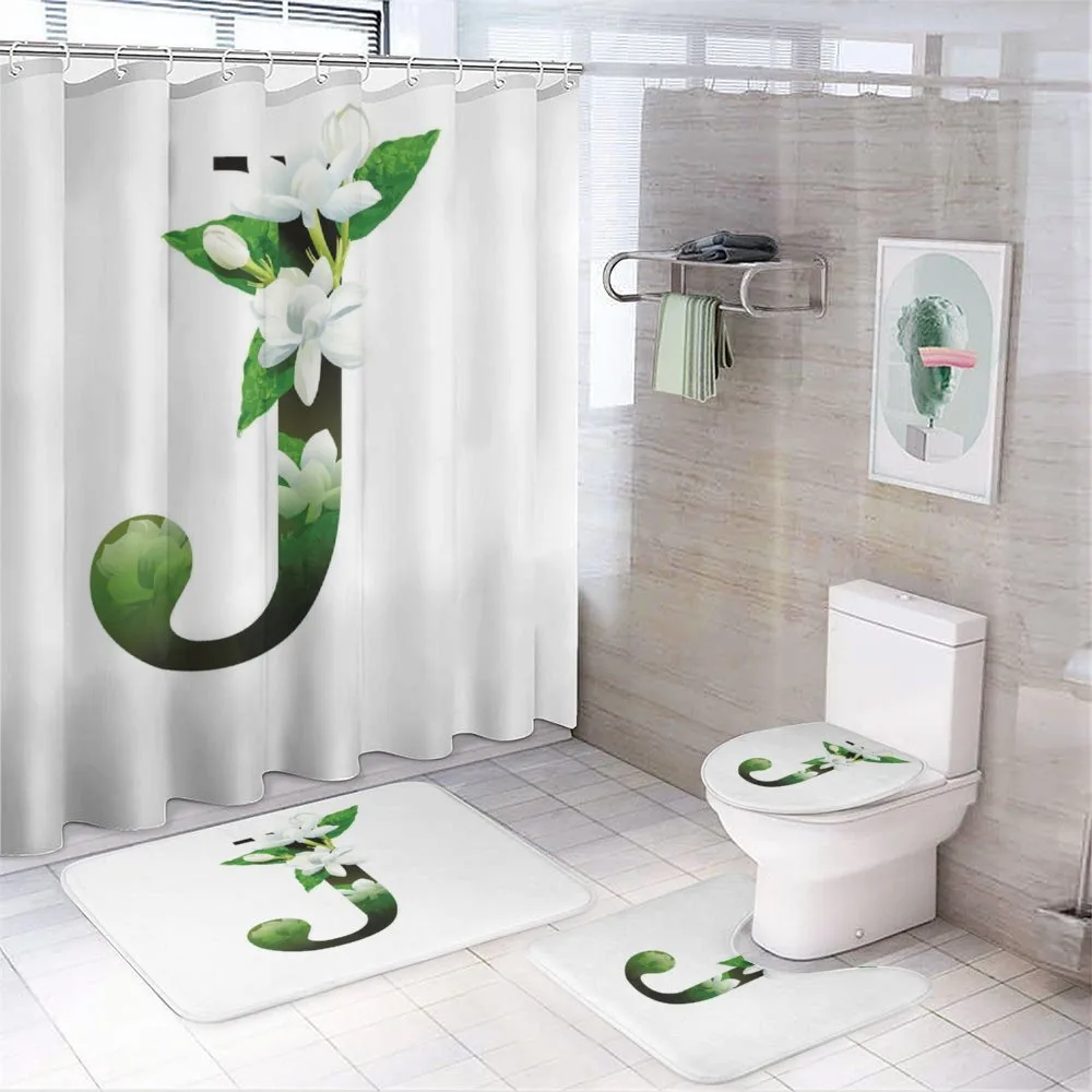 Abstract Jasmine and J — 4-Piece Bathroom Set preview