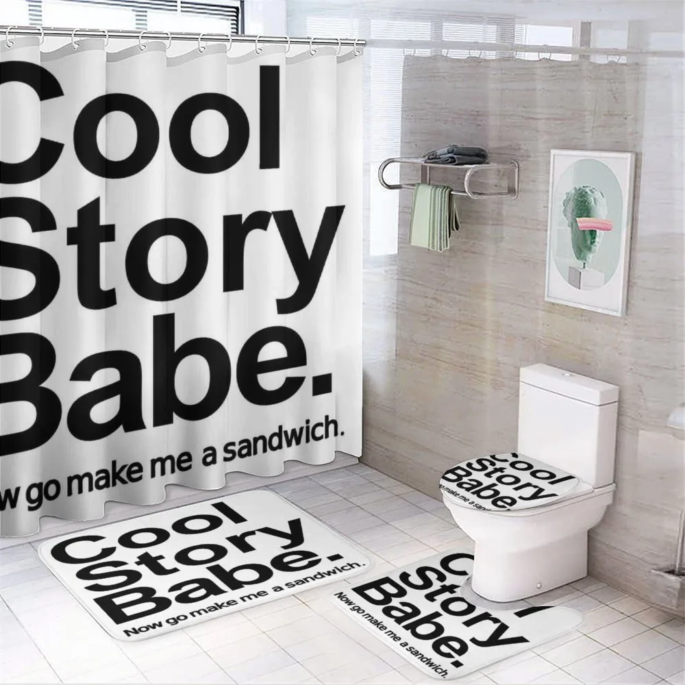 Cool Story Babe Sarcasm — 4-Piece Bathroom Set preview