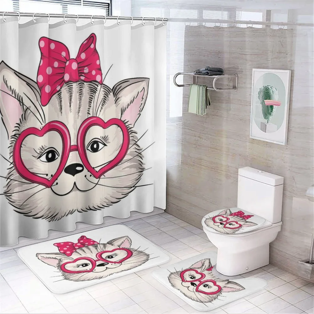 Heart Shape Glasses Bow — 4-Piece Bathroom Set preview