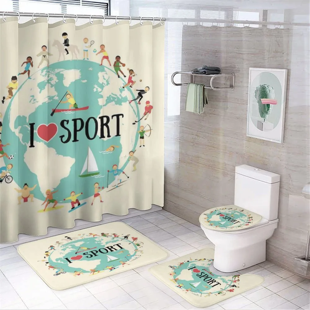 I Love Sports Words — 4-Piece Bathroom Set preview