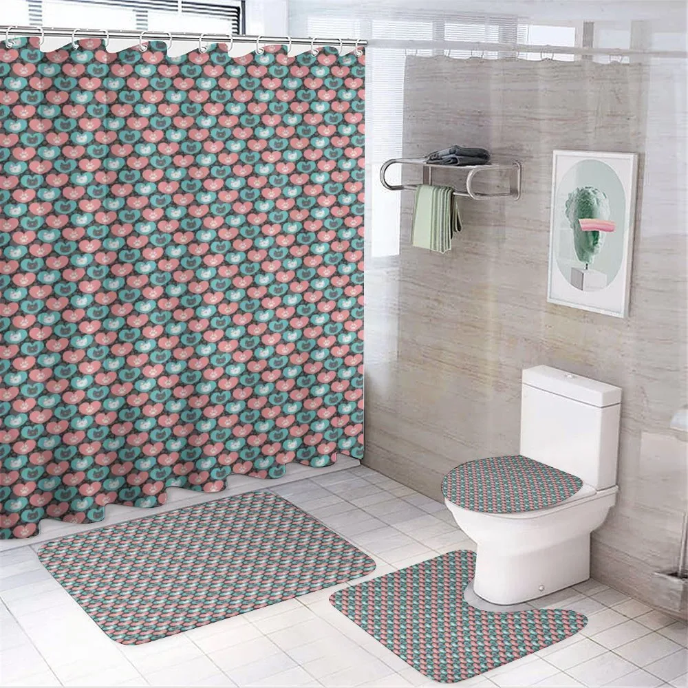 Kitten Portrait Heart — 4-Piece Bathroom Set preview