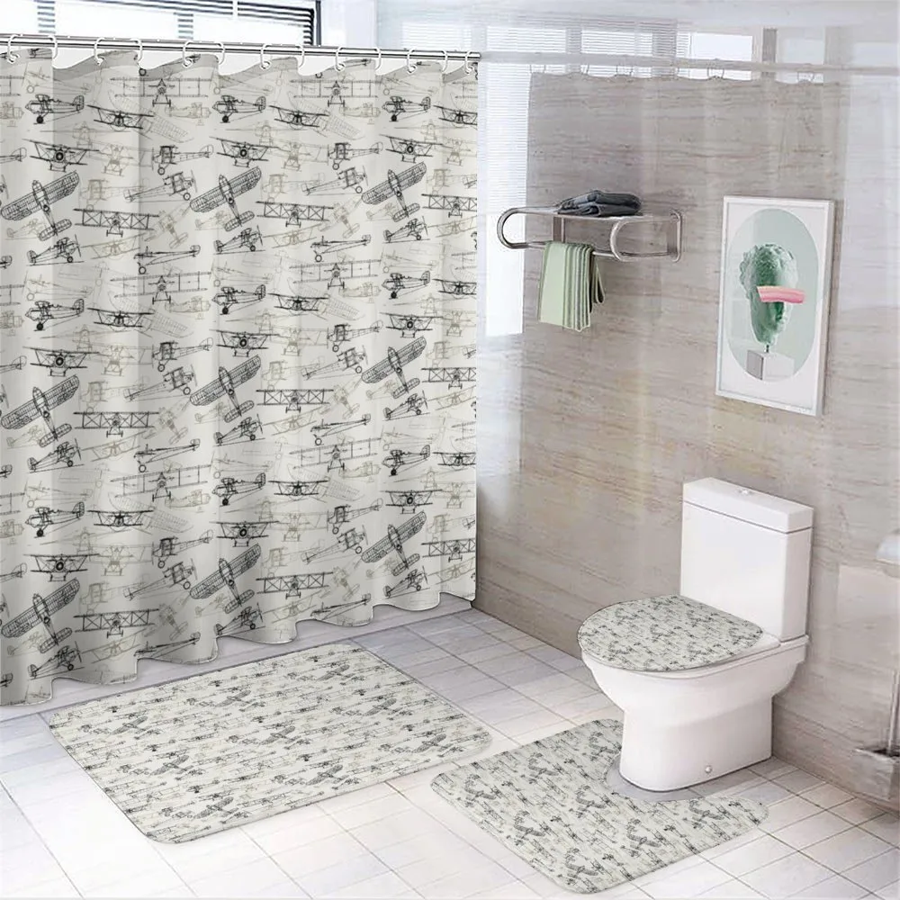 Old School Planes — 4-Piece Bathroom Set preview