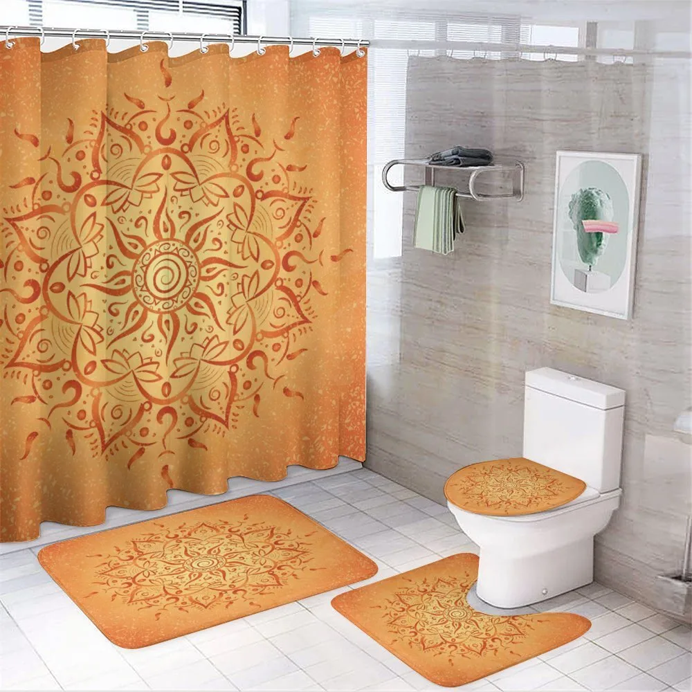 Orange Mandala — 4-Piece Bathroom Set preview
