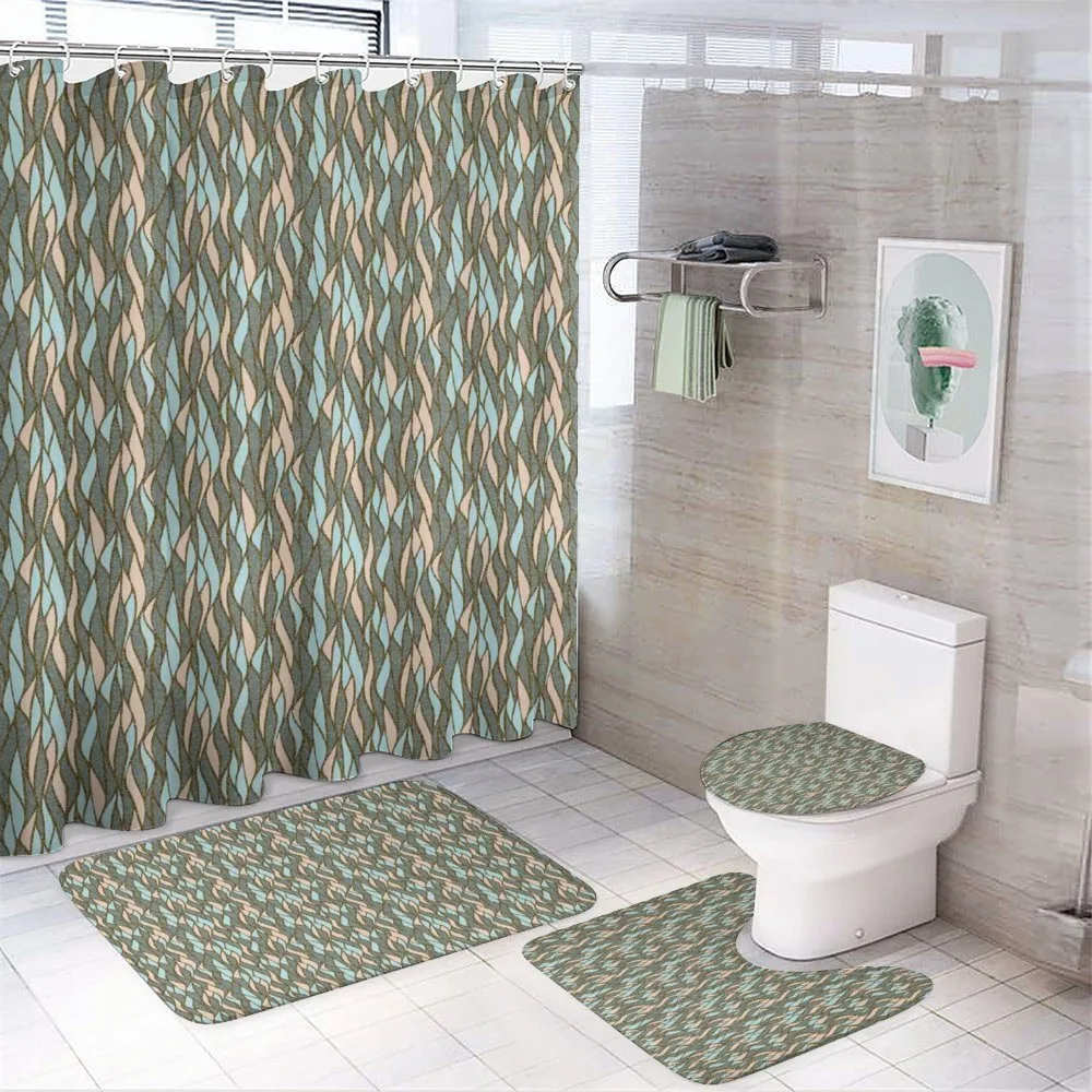 Pastel Vertical Wave 4-Piece Bathroom Set product video