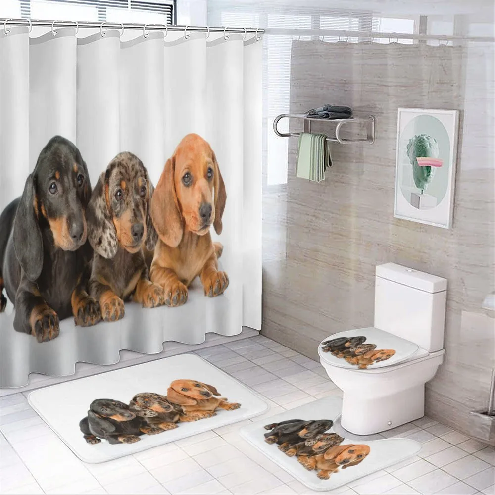 Puppies Lying Together — 4-Piece Bathroom Set preview