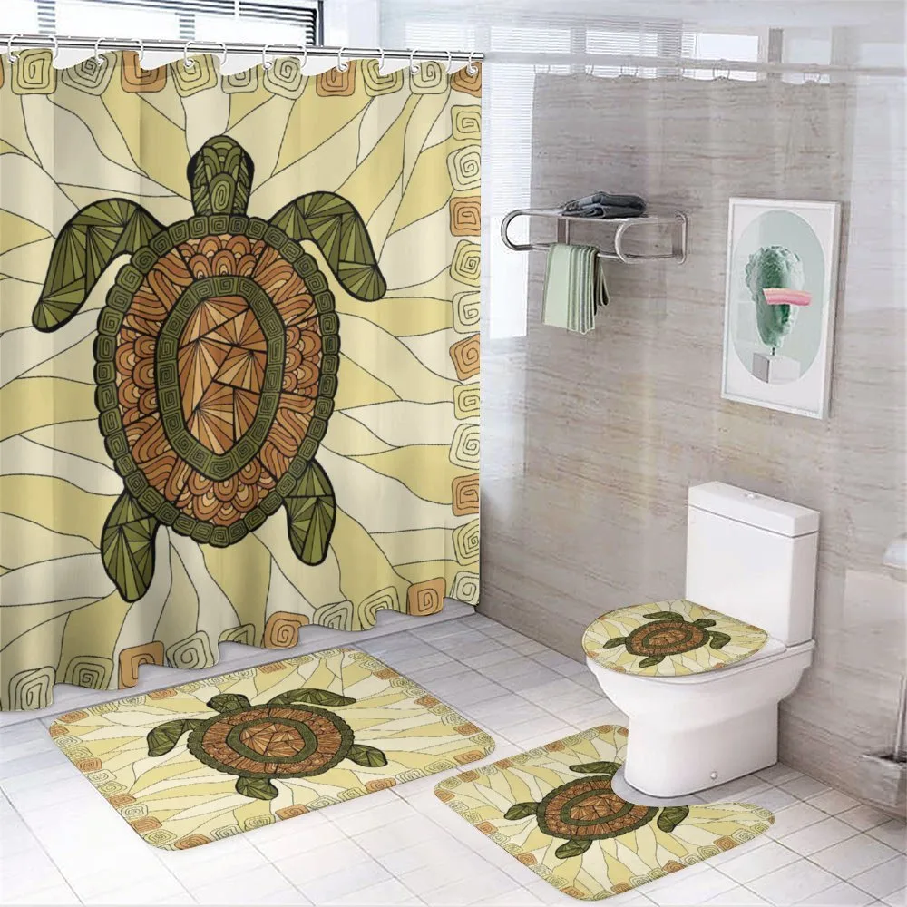 Turtle Zentangle Artwork — 4-Piece Bathroom Set preview