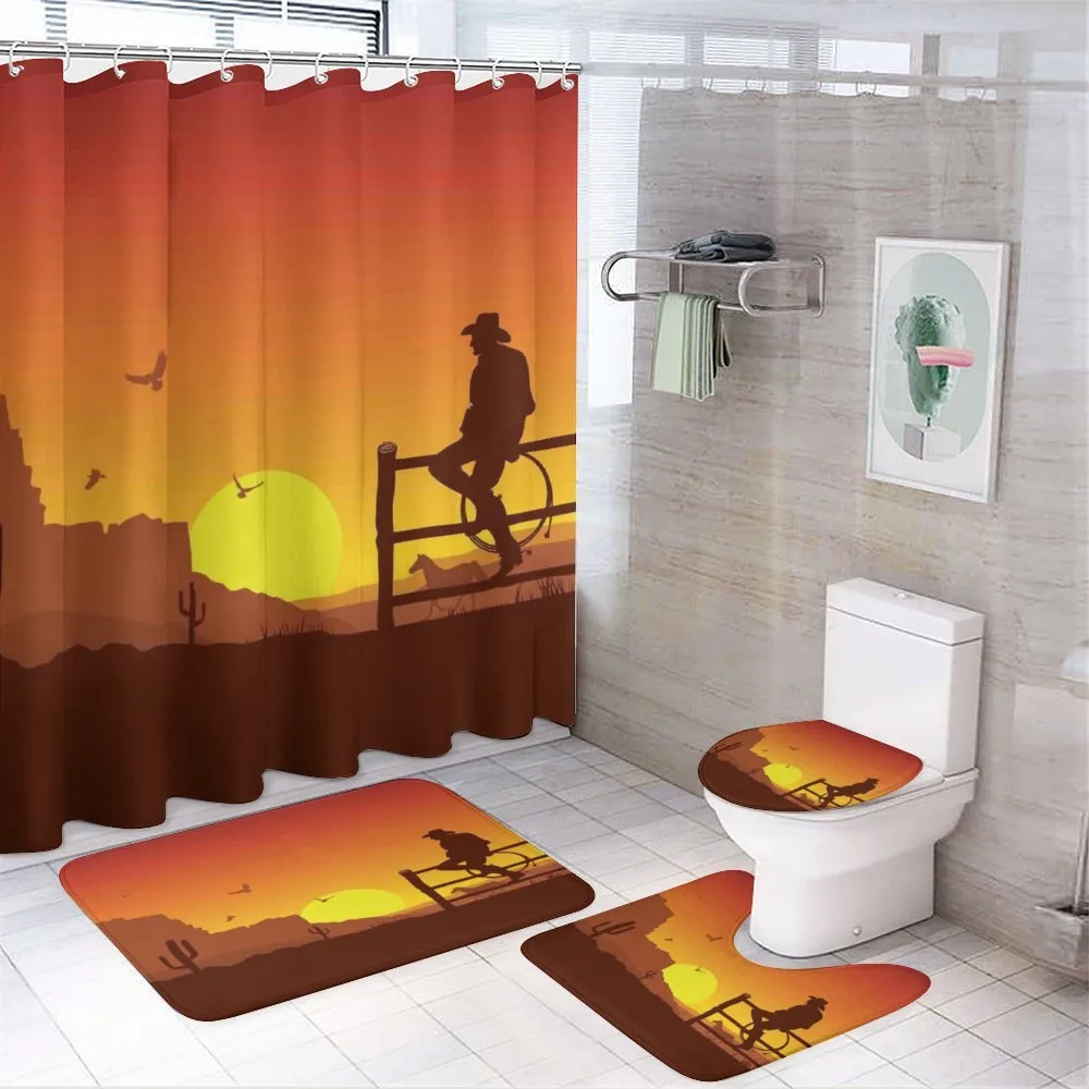 Wild West Sunset Scene — 4-Piece Bathroom Set preview