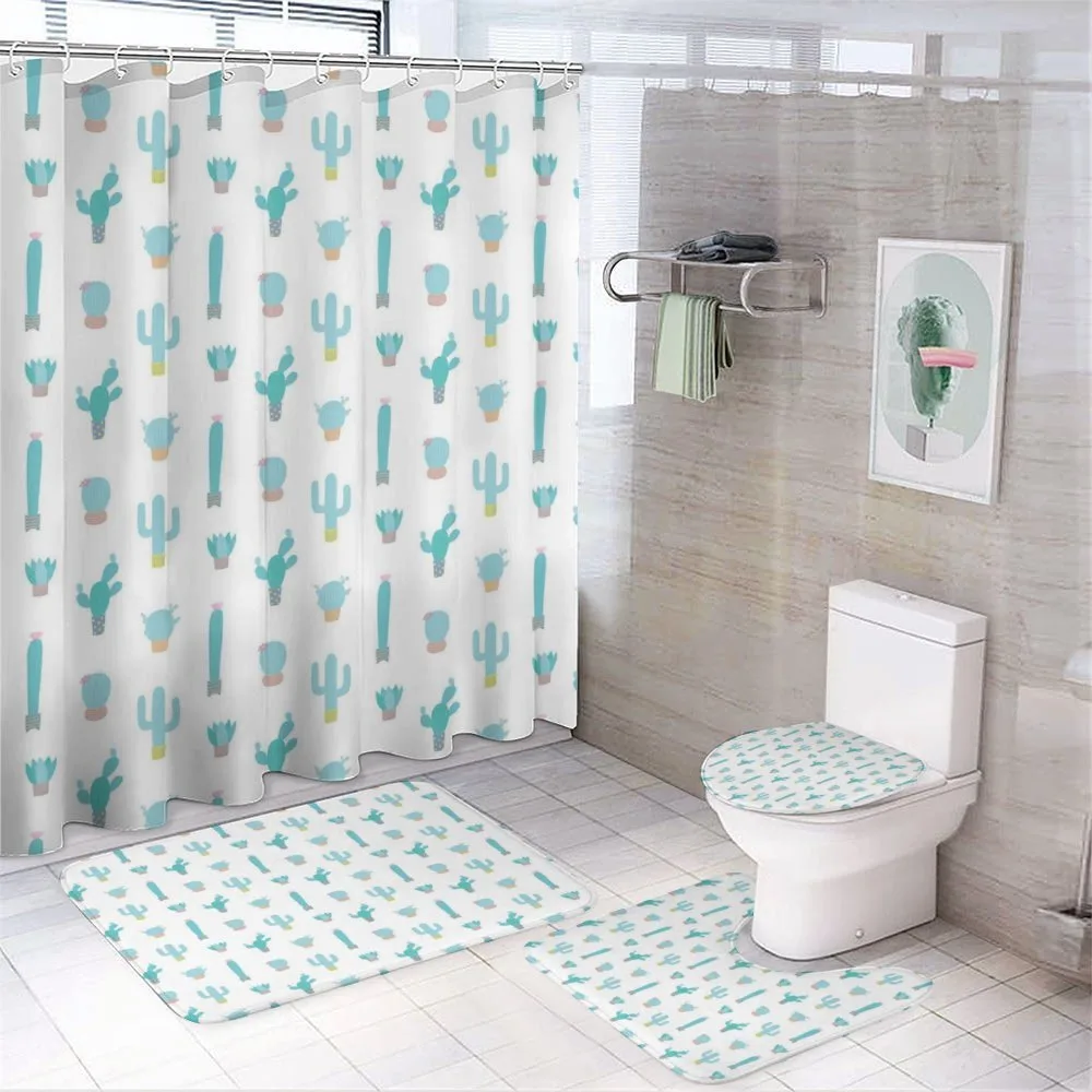 Cactus Life Turquoise Hues — 4-Piece Bathroom Set preview