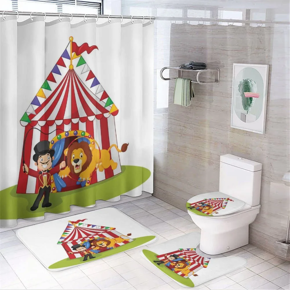 Cartoon Lion Jumping Ring — 4-Piece Bathroom Set preview