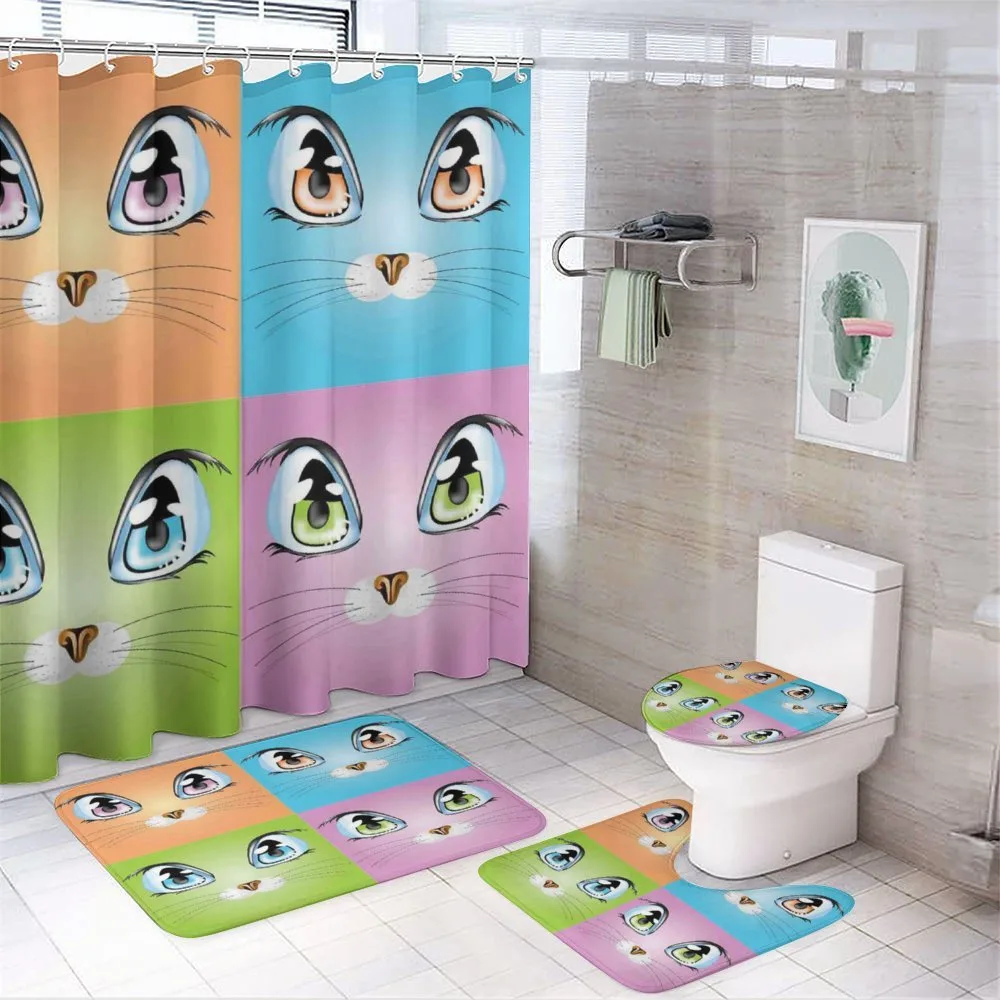 Colorful Animal Kitten — 4-Piece Bathroom Set preview
