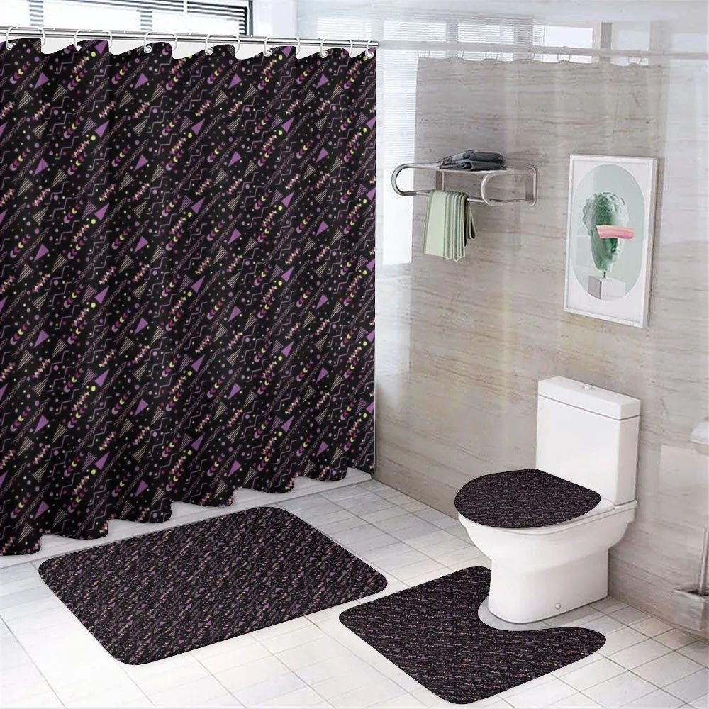Geometrical Memphis Style — 4-Piece Bathroom Set preview