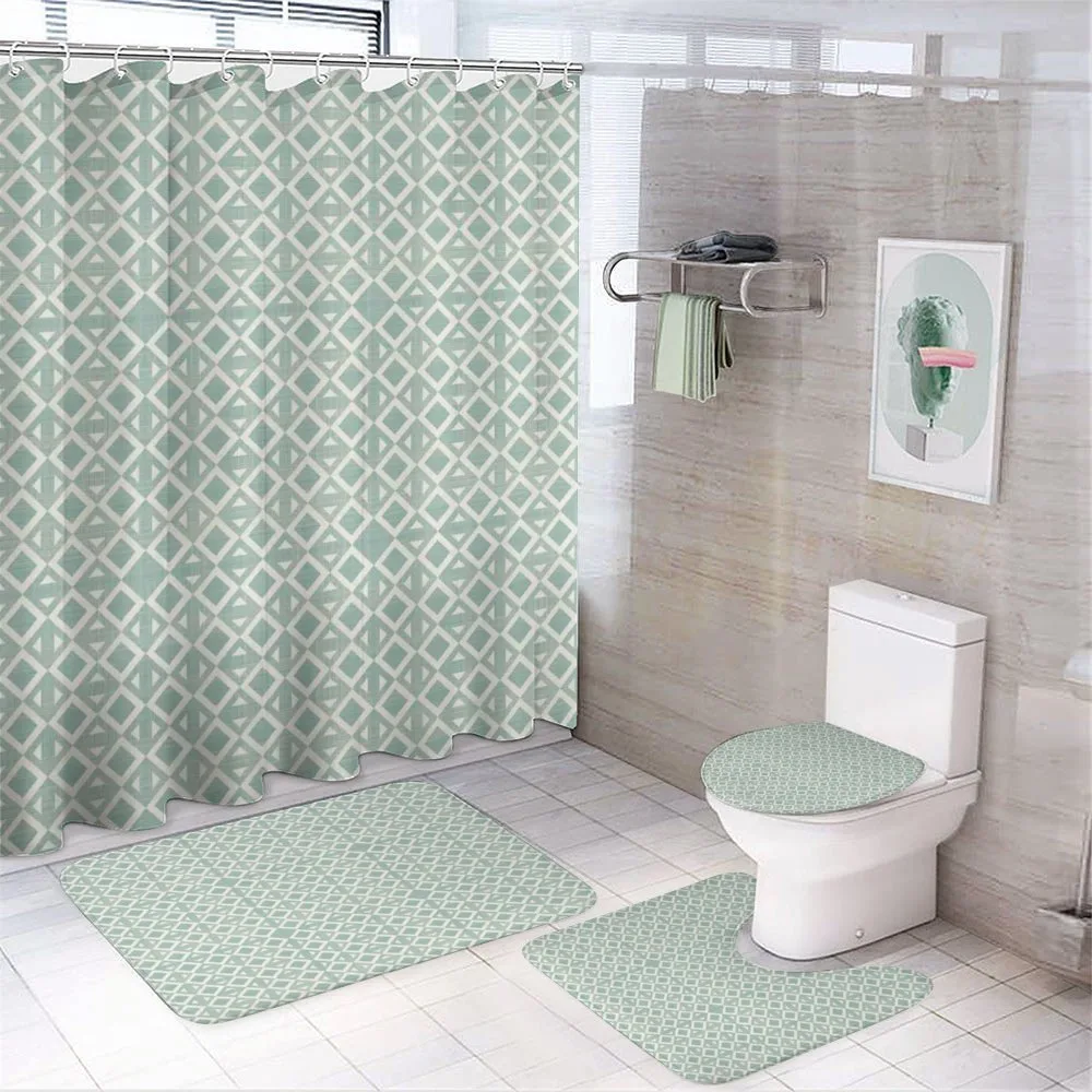 Retro Triangle Pattern — 4-Piece Bathroom Set preview