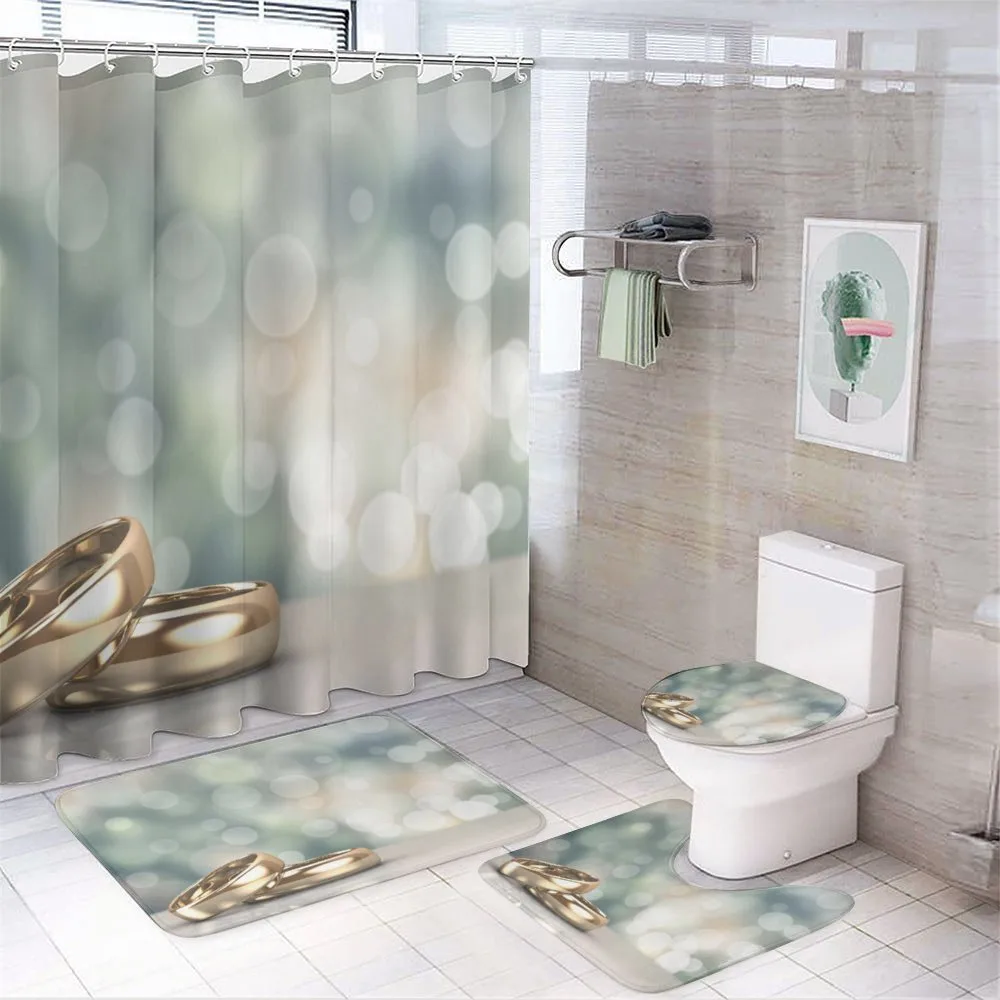 Rings Abstract Bokeh — 4-Piece Bathroom Set preview