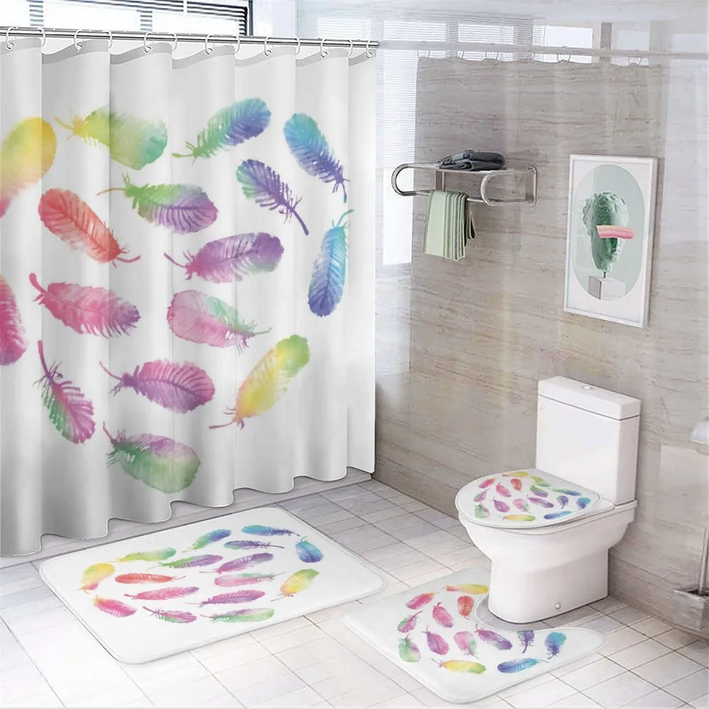 Romantic Plumage Design 4-Piece Bathroom Set product video