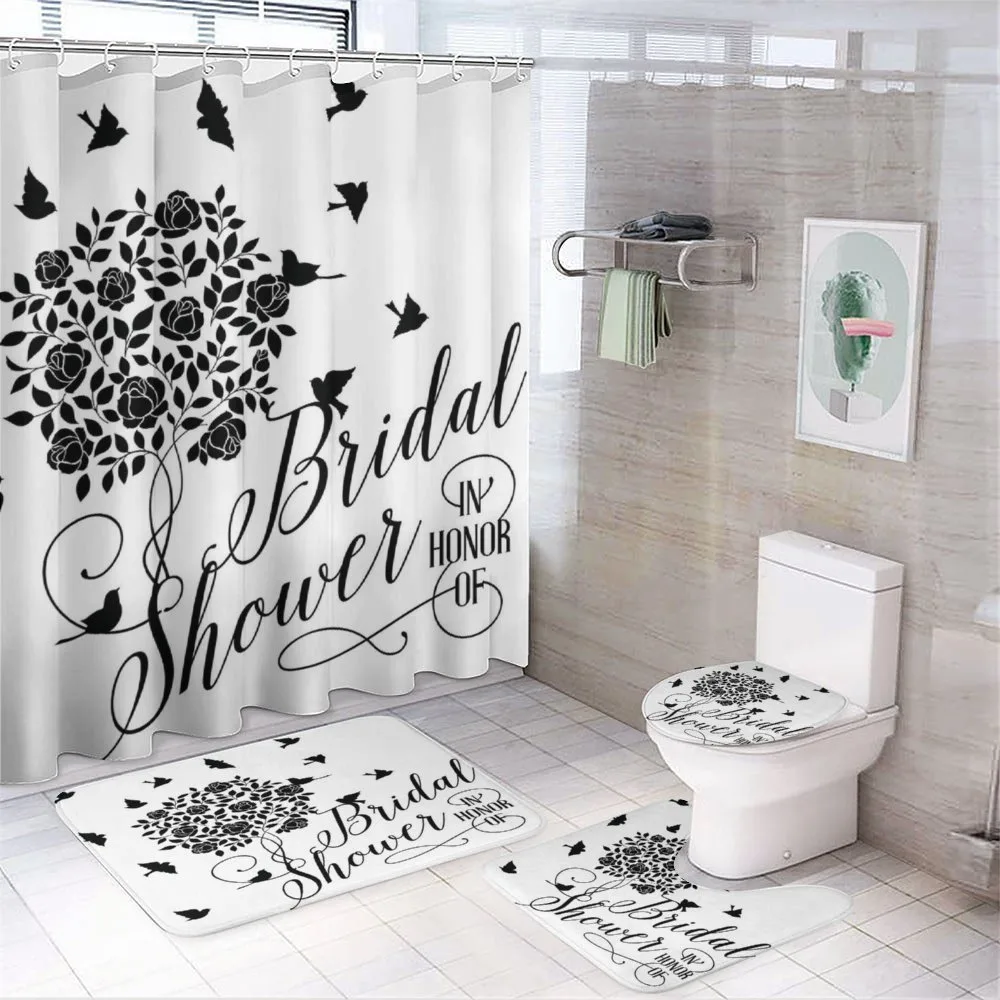 Roses Birds Swirls — 4-Piece Bathroom Set preview