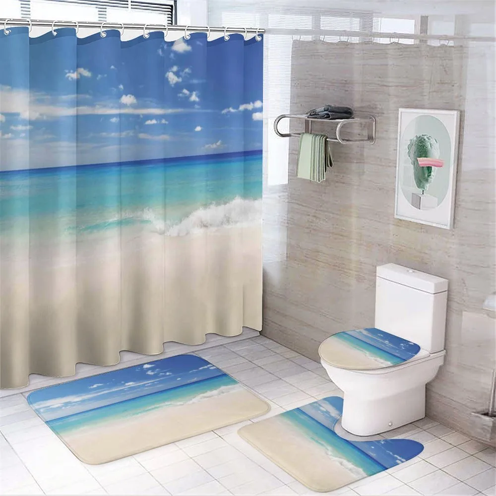 Shore Sea with Waves — 4-Piece Bathroom Set preview