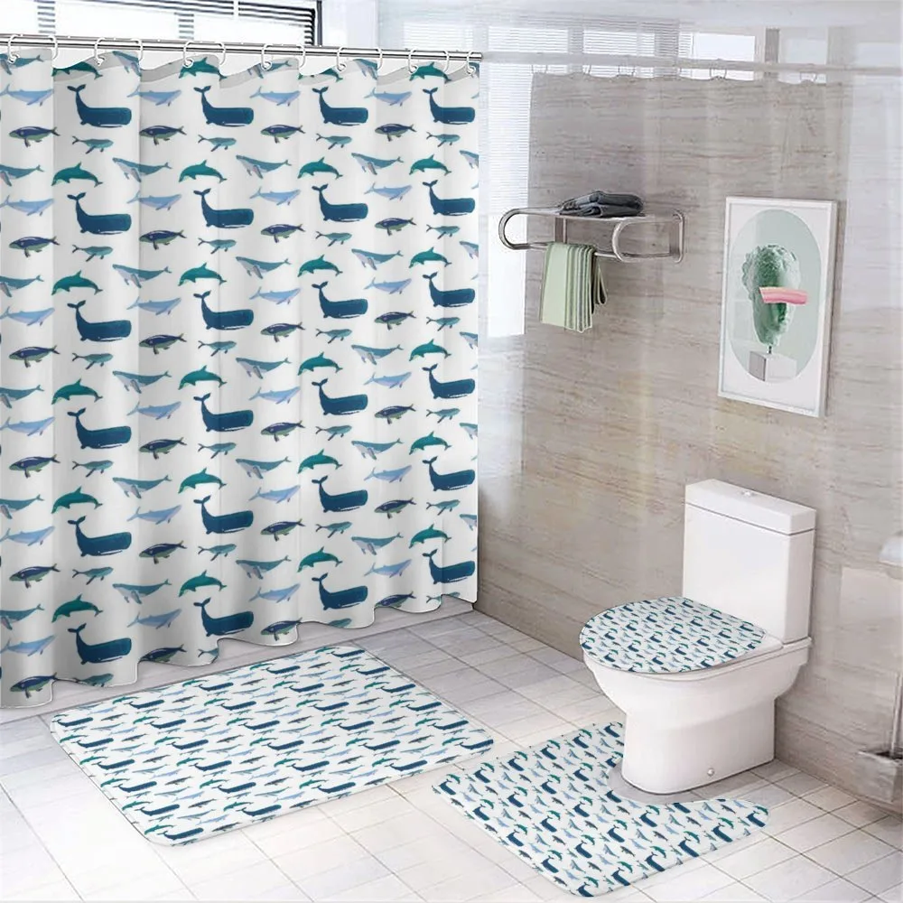 Swimming Marine Animals — 4-Piece Bathroom Set preview