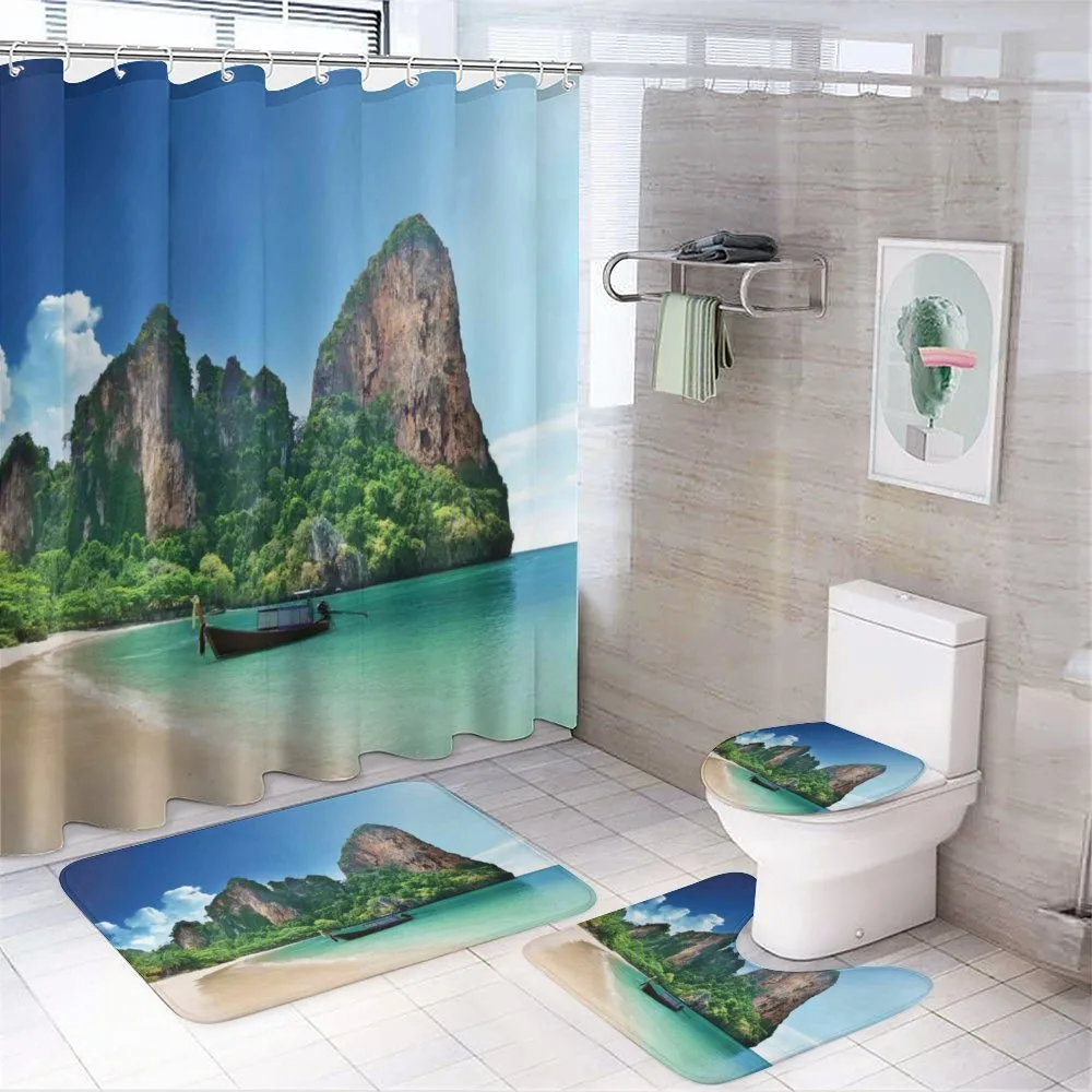 Thailand Rock Cliff Beach — 4-Piece Bathroom Set preview