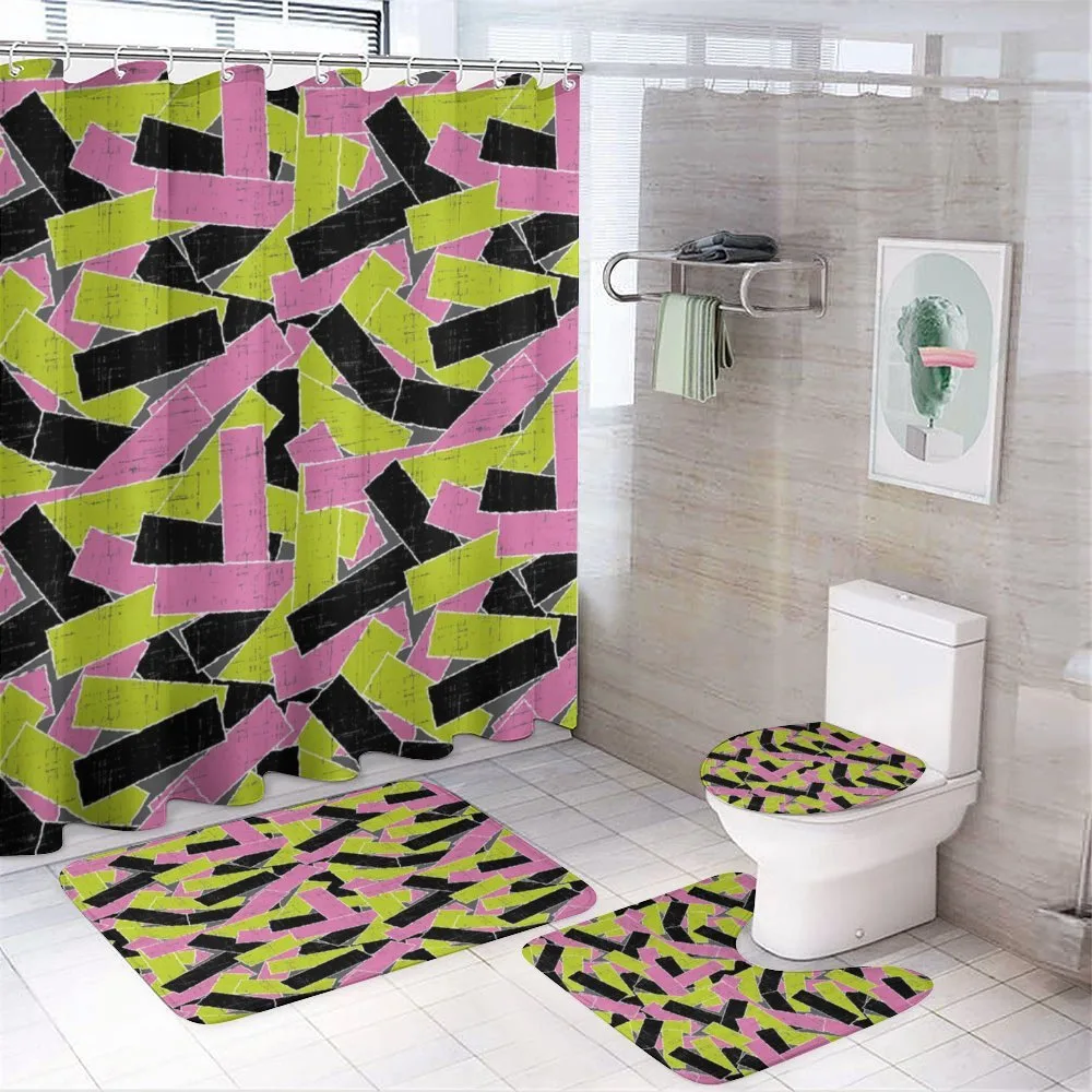 Torn Paper Style Stripes — 4-Piece Bathroom Set preview