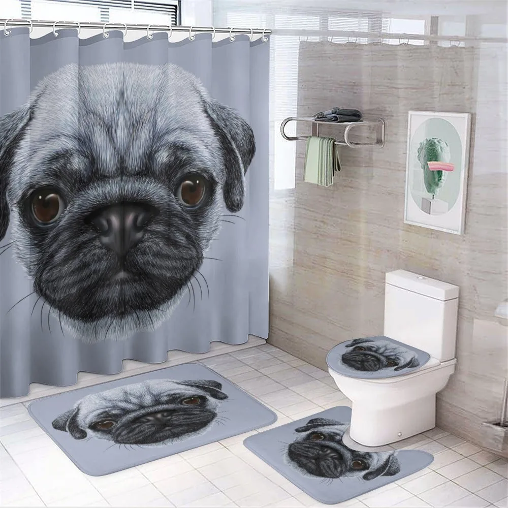Young Puppy Giant Eyes — 4-Piece Bathroom Set preview
