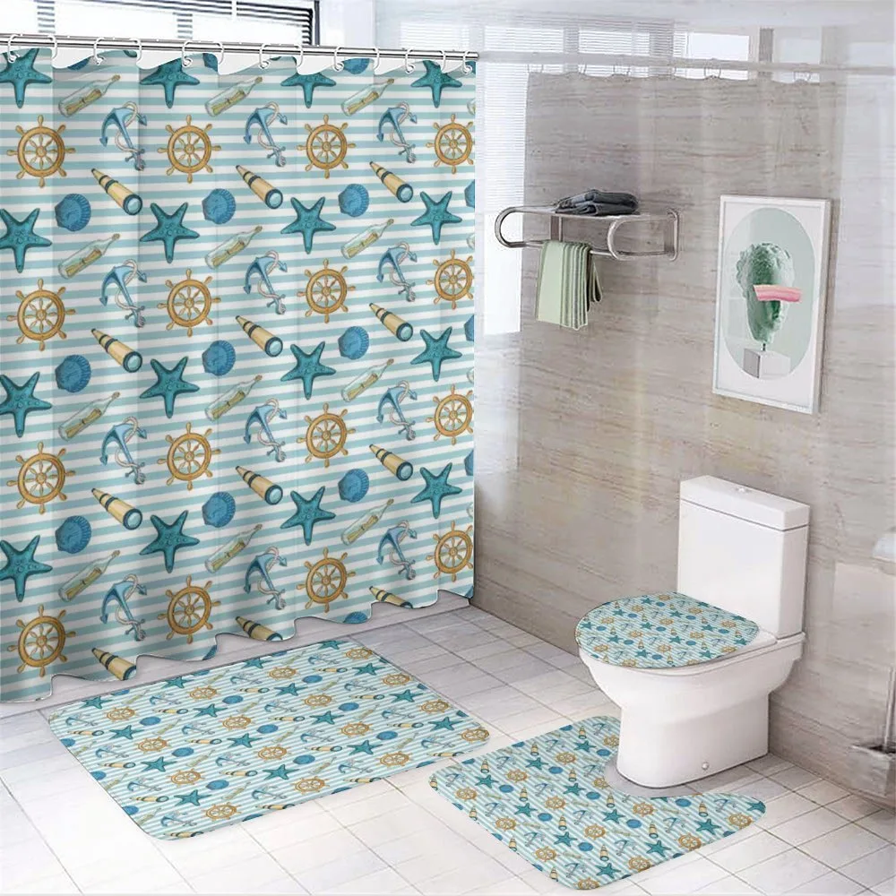 Anchor Wheel Starfish — 4-Piece Bathroom Set preview
