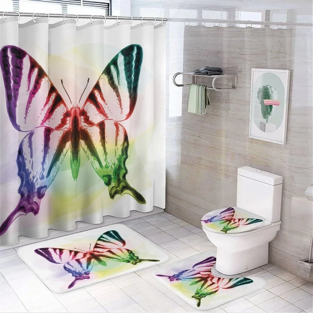 Butterfly Rainbow — 4-Piece Bathroom Set preview