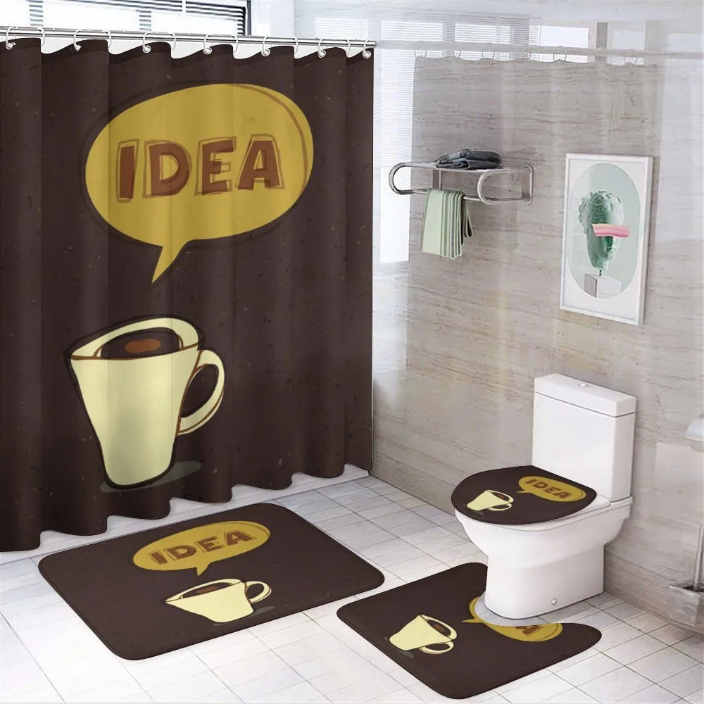 Cup of Idea Sketch Art — 4-Piece Bathroom Set preview