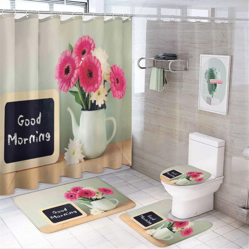 Fresh Flowers Morning — 4-Piece Bathroom Set preview