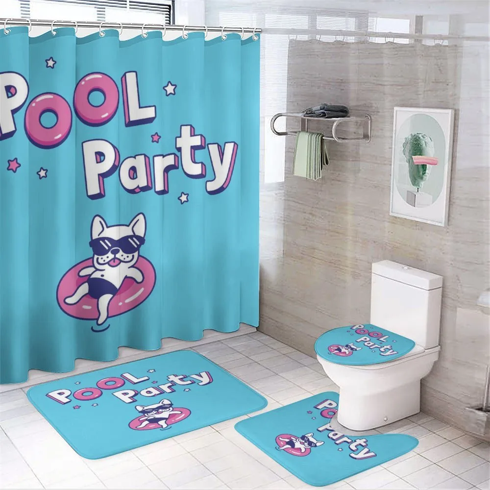 Funny Dog Stars Pool — 4-Piece Bathroom Set preview