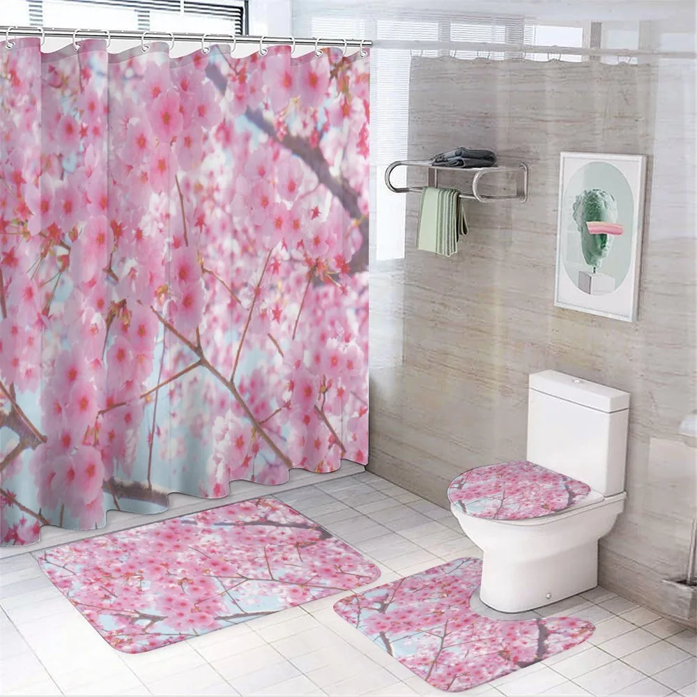 Japanese Sakura Flowers — 4-Piece Bathroom Set preview