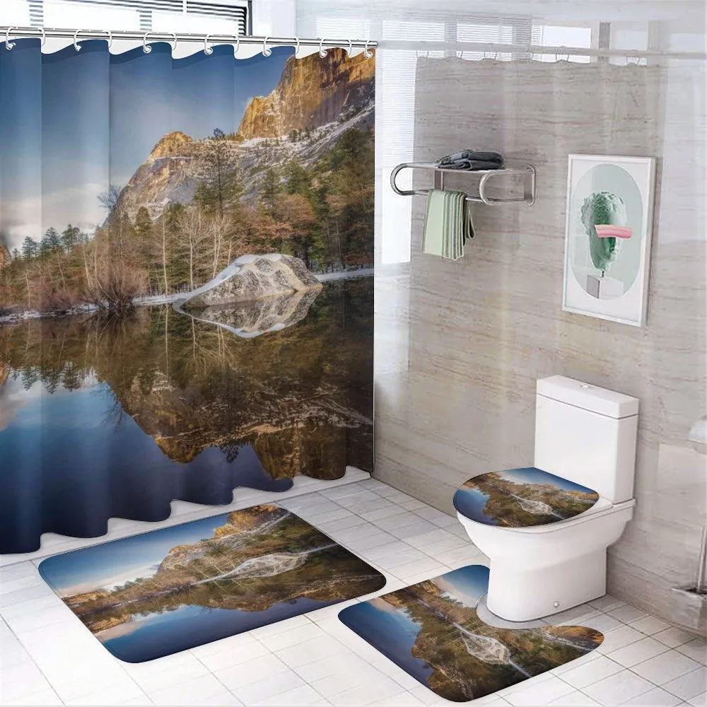 Lake Mountain Sunset — 4-Piece Bathroom Set preview