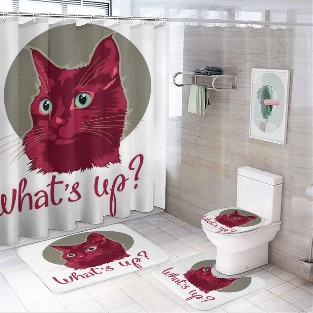 Love Words Cat Kitten — 4-Piece Bathroom Set preview