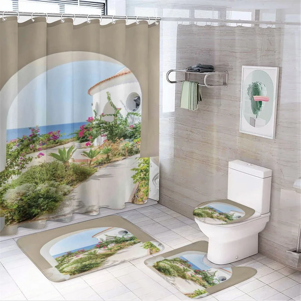 Plants Flowers Sea Panorama — 4-Piece Bathroom Set preview