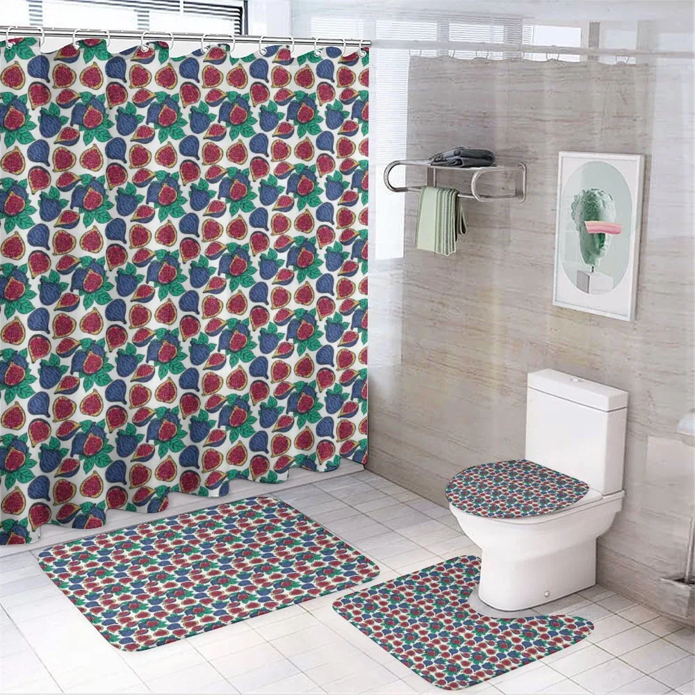 Ripe Juicy Fruit Pattern 4-Piece Bathroom Set product video