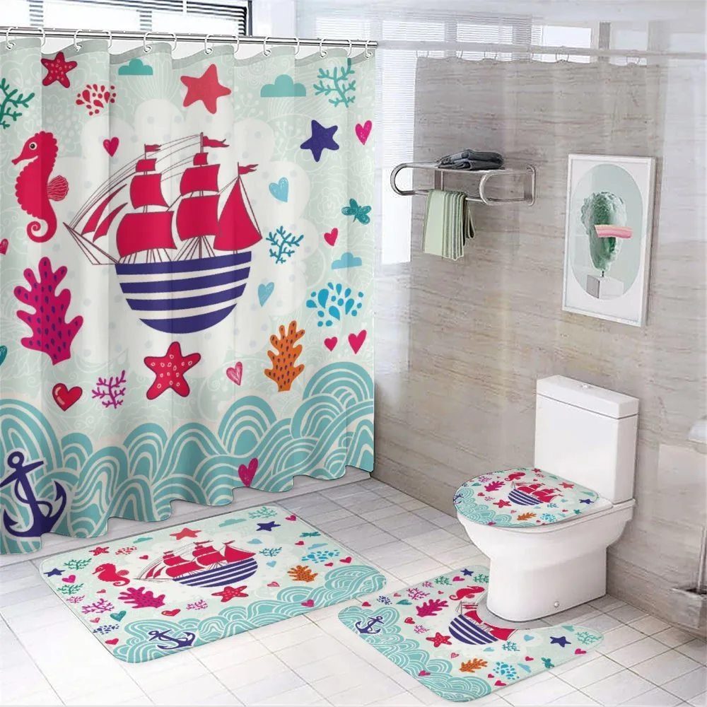 Sailing Ship Anchor Sea — 4-Piece Bathroom Set preview